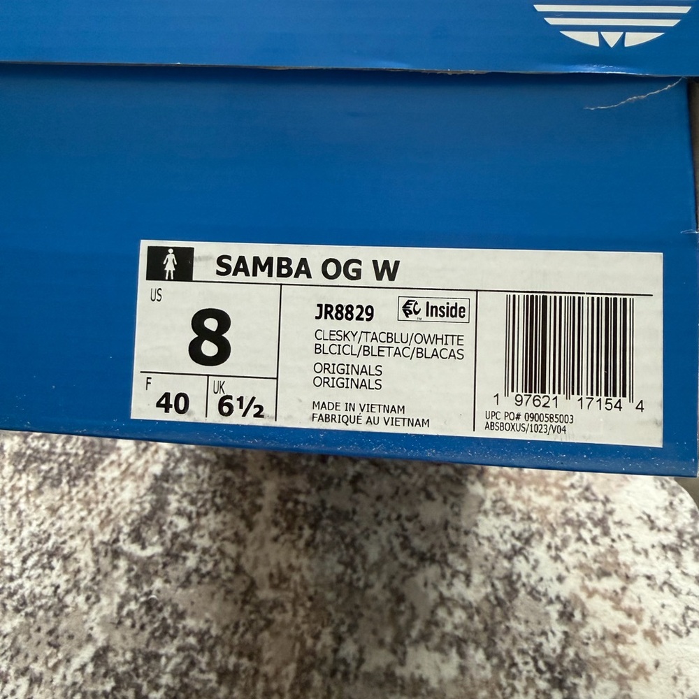 Adidas Women’s Samba OG Sky Blue with White Ruffle JR8829 size 8 - Picture 6 of 6